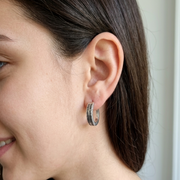 Chic 925 Silver Hoop Earrings with Brilliant Cut CZ Drop