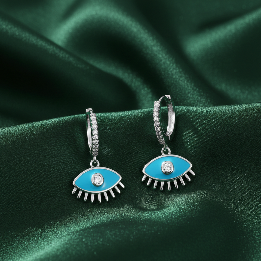 Evil Eye 925 Silver Earrings