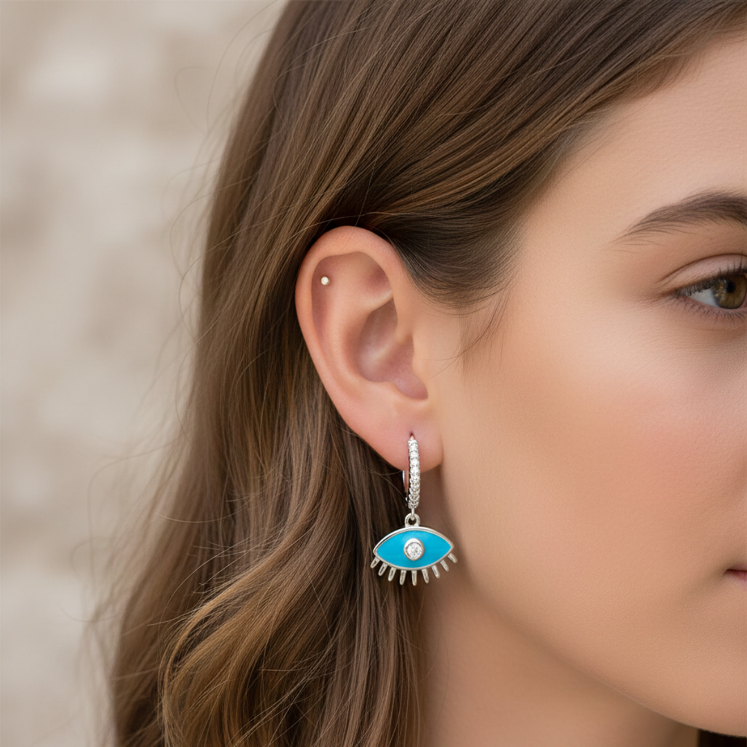 Evil Eye 925 Silver Earrings