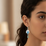 Load image into Gallery viewer, Mogra Mohini Feroza 925 Sterling Silver Earrings