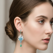 Mogra Mohini Feroza 925 Sterling Silver Earrings