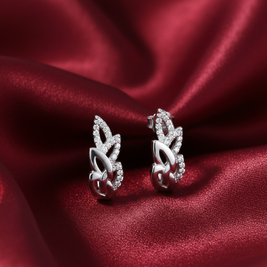 Leafy Stud 925 Silver Earrings