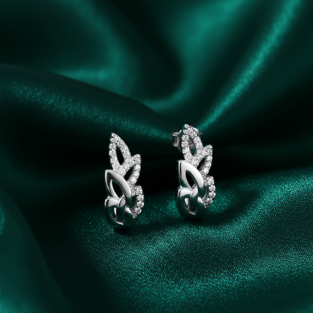 Leafy Stud 925 Silver Earrings