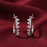 Load image into Gallery viewer, Yamini 925 Sterling Silver Cubic Zirconia Rhodium Plated Hoop Earrings