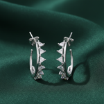 Load image into Gallery viewer, Yamini 925 Sterling Silver Cubic Zirconia Rhodium Plated Hoop Earrings