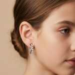 Load image into Gallery viewer, Yamini 925 Sterling Silver Cubic Zirconia Rhodium Plated Hoop Earrings