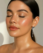 Load image into Gallery viewer, Link Point 925 Sterling Silver Cubic Zirconia Rhodium Plated Drop Earrings
