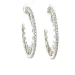 Load image into Gallery viewer, Premium 925 Sterling Silver Hoop Earrings with Crystal Accents