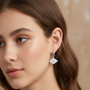925 Pure Sterling Silver Rhodium-Plated Contemporary Evil Eye Earring
