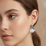 Load image into Gallery viewer, 925 Pure Sterling Silver Rhodium-Plated Contemporary Evil Eye Earring