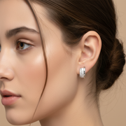 Mridali 925 Pure Sterling Silver Rhodium-Plated Earrings