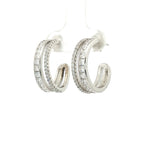 Load image into Gallery viewer, Yamini 925 Sterling Silver Cubic Zirconia Rhodium Plated Hoop Earrings