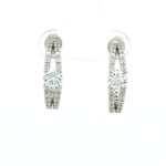 Load image into Gallery viewer, 925 Sterling Silver Diamond-Style Hoop Earrings