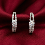 Load image into Gallery viewer, 925 Sterling Silver Diamond-Style Hoop Earrings