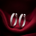 Load image into Gallery viewer, Elegant 925 Silver Hoop Earrings with Sparkling Stones