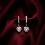 Load image into Gallery viewer, Heart Shape Hoop Earrings 925 Sterling Silver Dangler Earrings