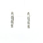Load image into Gallery viewer, 925 Sterling Silver Diamond-Style Drop Hoop Earrings