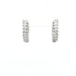 Load image into Gallery viewer, 925 Sterling Silver Diamond-Style Drop Hoop Earrings
