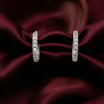 Load image into Gallery viewer, Classic 925 Silver Pavé Hoop Earrings with Dangle Crystal