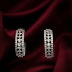 Load image into Gallery viewer, 925 Sterling Silver Diamond-Style Drop Hoop Earrings