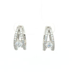 Load image into Gallery viewer, 925 Sterling Silver Diamond-Style Drop Hoop Earrings