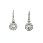 Load image into Gallery viewer, 925 Sterling Silver Diamond-Style Drop Hoop Earrings