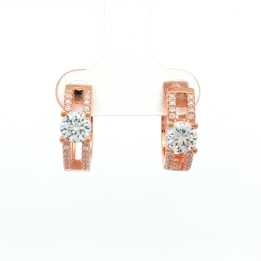 Timeless 925 Sterling Silver Sparkle Hoop Drop Earrings