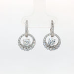 Load image into Gallery viewer, Elegant 925 Sterling Silver Halo Drop Earrings with Sparkling Stones