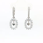 Load image into Gallery viewer, Elegant 925 Sterling Silver Diamond-Style Drop Hoop Earrings