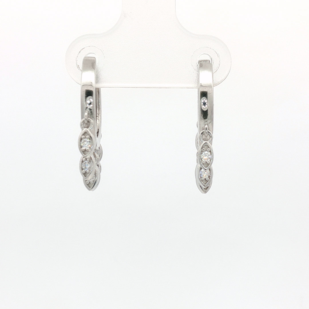 Elegant 925 Sterling Silver Leaf Drop Earrings
