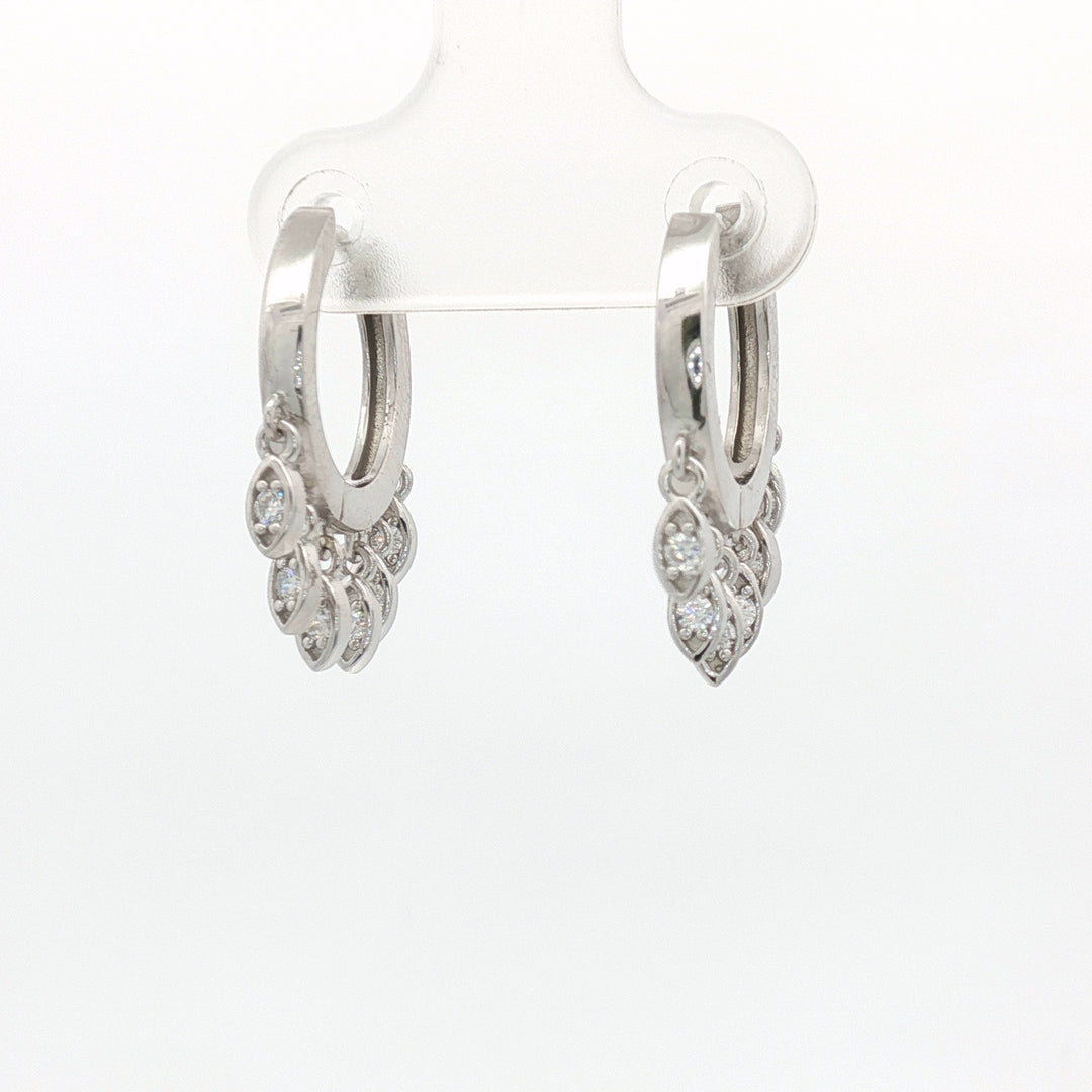 Elegant 925 Sterling Silver Leaf Drop Earrings