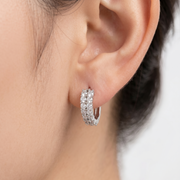 Stylish 925 Sterling Silver Hoop Earrings For Women
