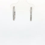 Load image into Gallery viewer, Classic 925 Silver Pavé Hoop Earrings with Dangle Crystal