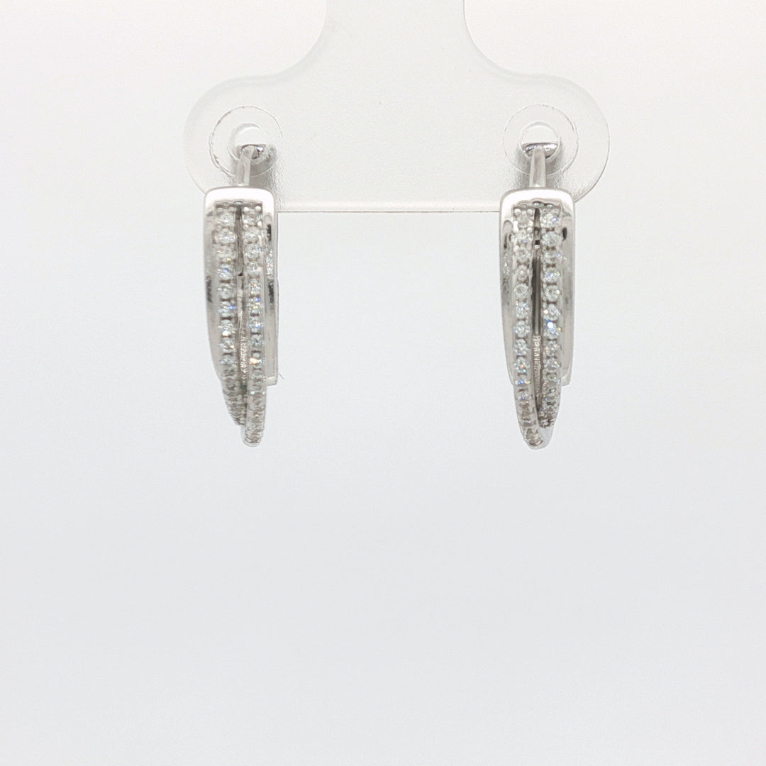Trendy 925 Silver Hoop Earrings with Sparkling For Women