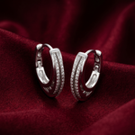 Load image into Gallery viewer, Trendy 925 Silver Hoop Earrings with Sparkling For Women