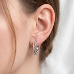 Load image into Gallery viewer, Trendy 925 Silver Hoop Earrings with Sparkling For Women