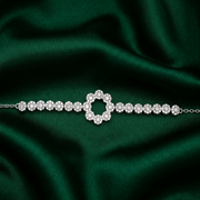 Floral 925 Sterling Silver Bracelet With Adjustable Length