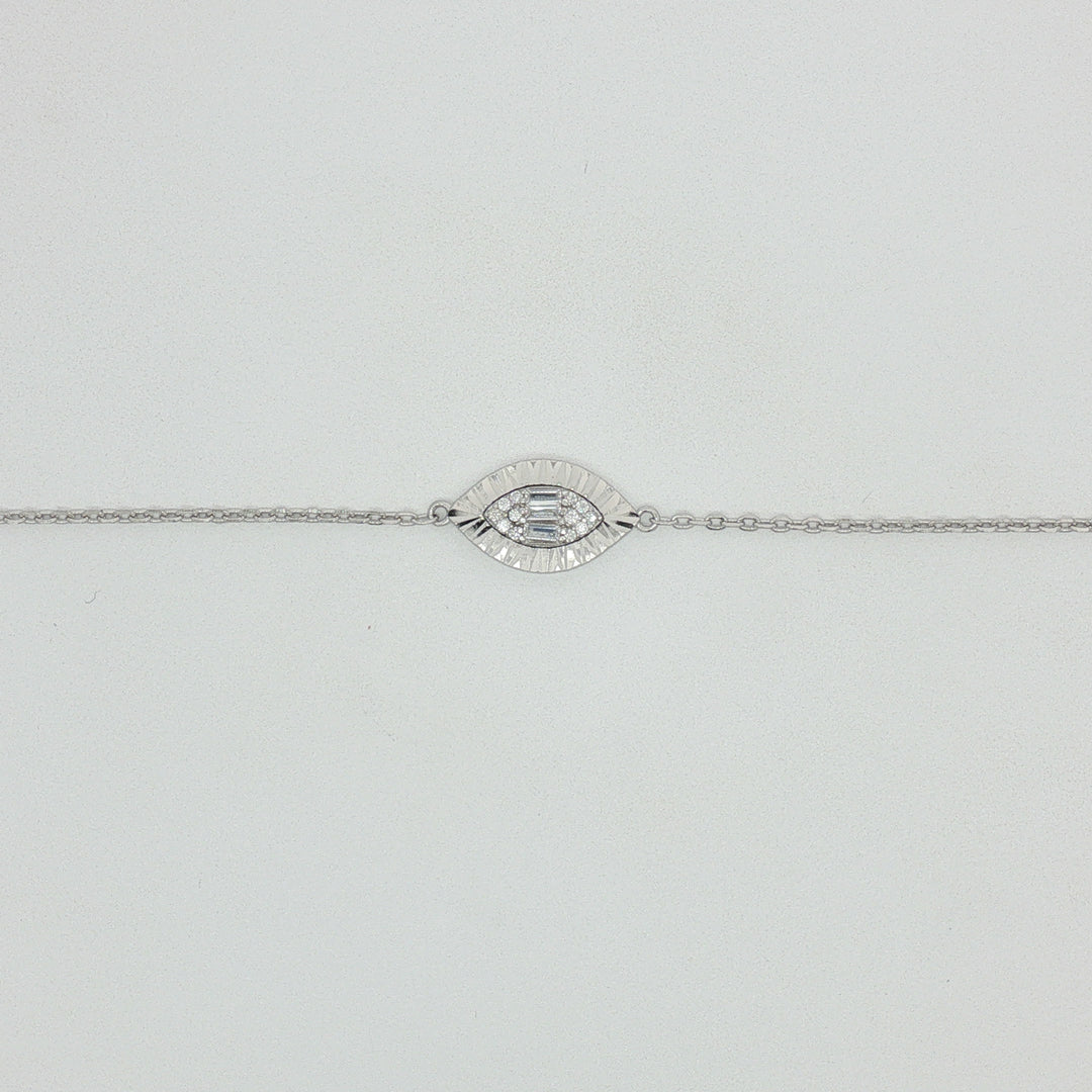 Marquise 925 Silver Bracelet Adjustable Length