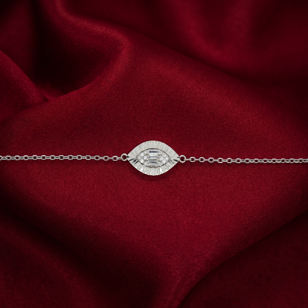 Marquise 925 Silver Bracelet Adjustable Length