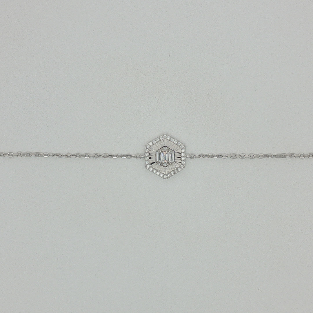 Floral 925 Silver Bracelet Adjustable Length