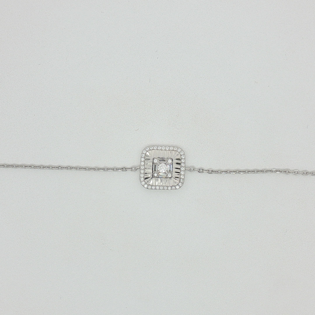 Emerald 925 Silver Bracelet Adjustable Length