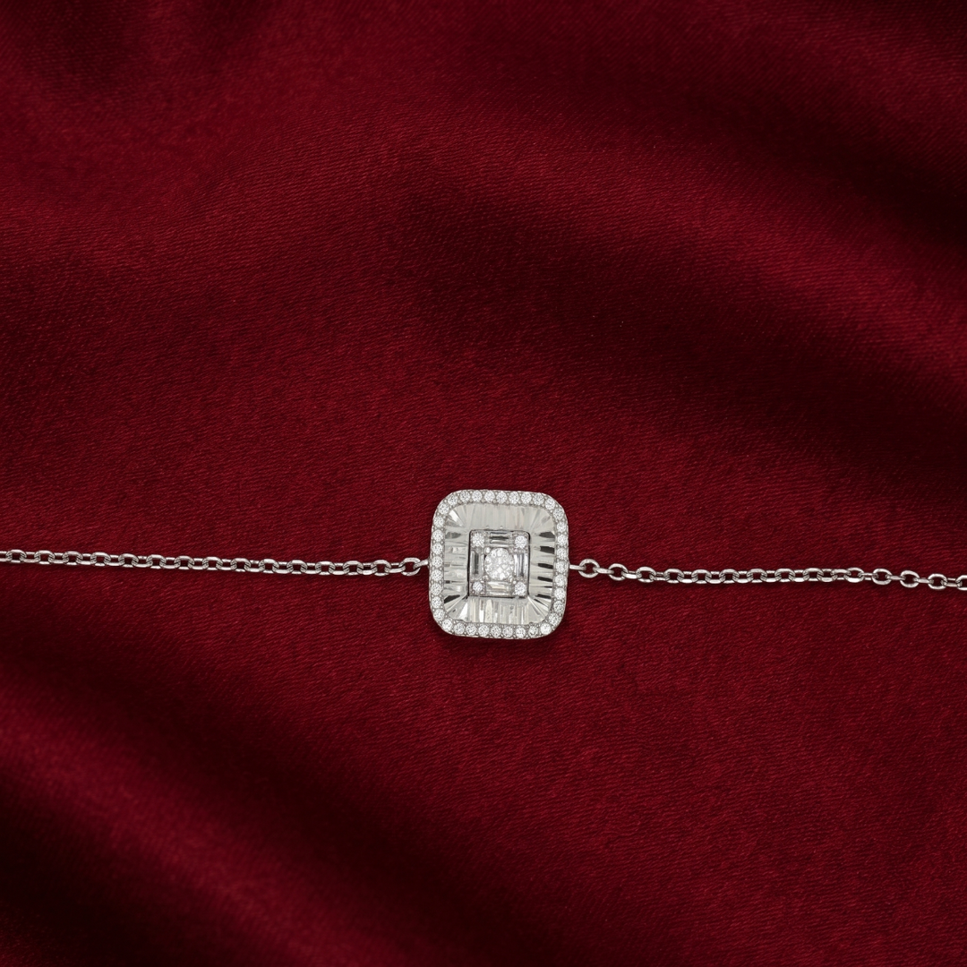 Emerald 925 Silver Bracelet Adjustable Length