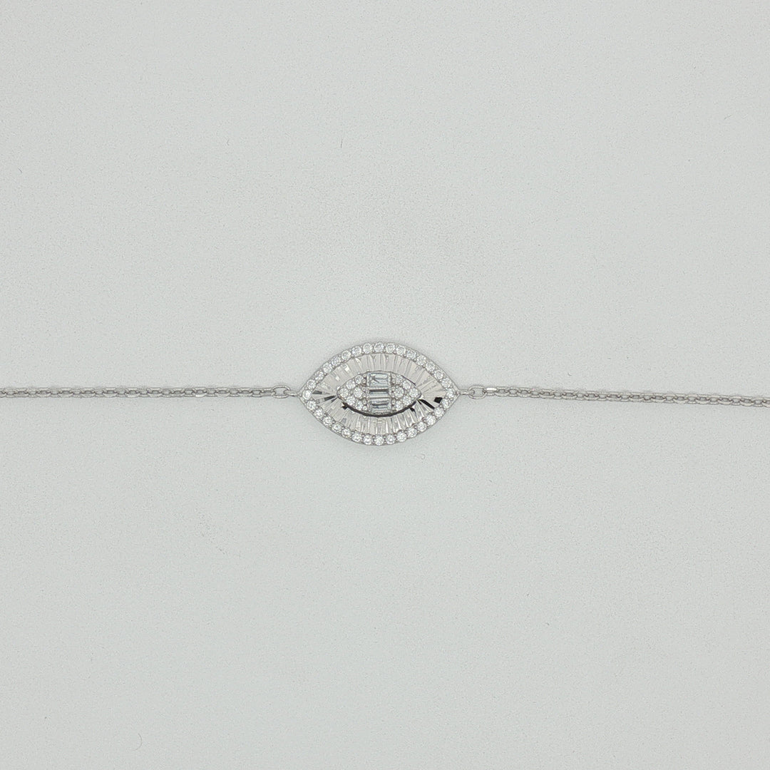 Marquise 925 Silver Bracelet Adjustable Length