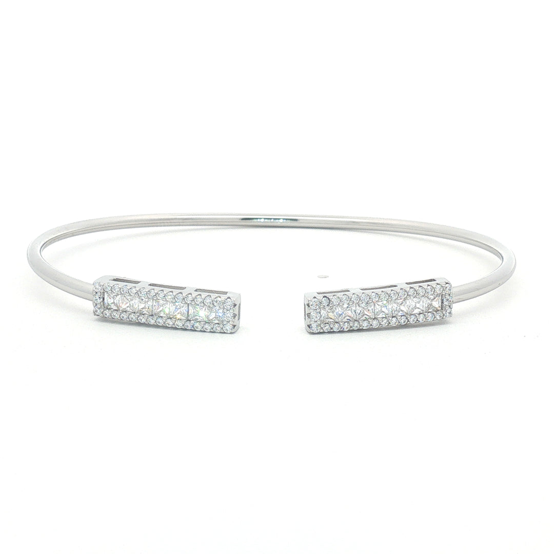 Elegant 925 Sterling Silver Openable Free-Size Bracelet for Women