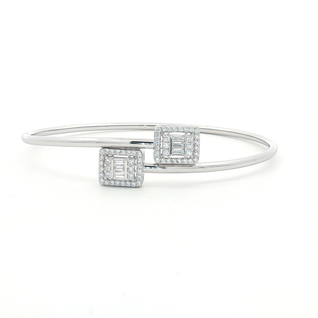 Elegant 925 Sterling Silver Openable Free-Size Bracelet for Women