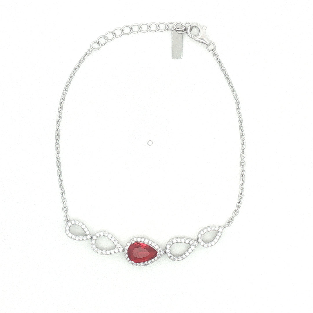 Elegant Pear-Shaped 925 Sterling Silver Adjustable Bracelet for Women 7 Inch