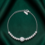Load image into Gallery viewer, Elegant Pear-Shaped 925 Sterling Silver Adjustable Bracelet for Women 6.5 Inch