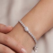 Elegant Pear-Shaped 925 Sterling Silver Adjustable Bracelet for Women 6.5 Inch