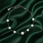 Load image into Gallery viewer, Luxury Pearl 925 Sterling Silver Bracelet with Adjustable length 8 Inch