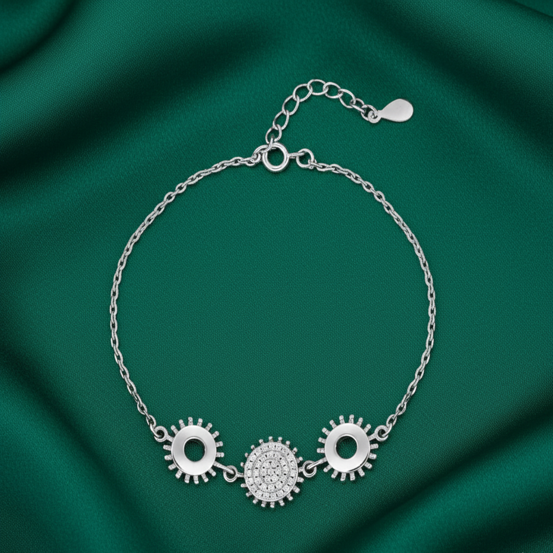 Celestial Chakra 925 Sterling Silver Bracelet With Adjustable Length
